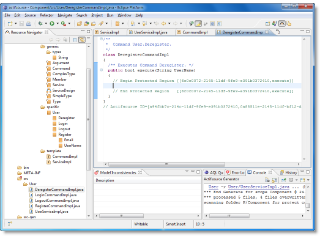 Protected regions within generated code.
